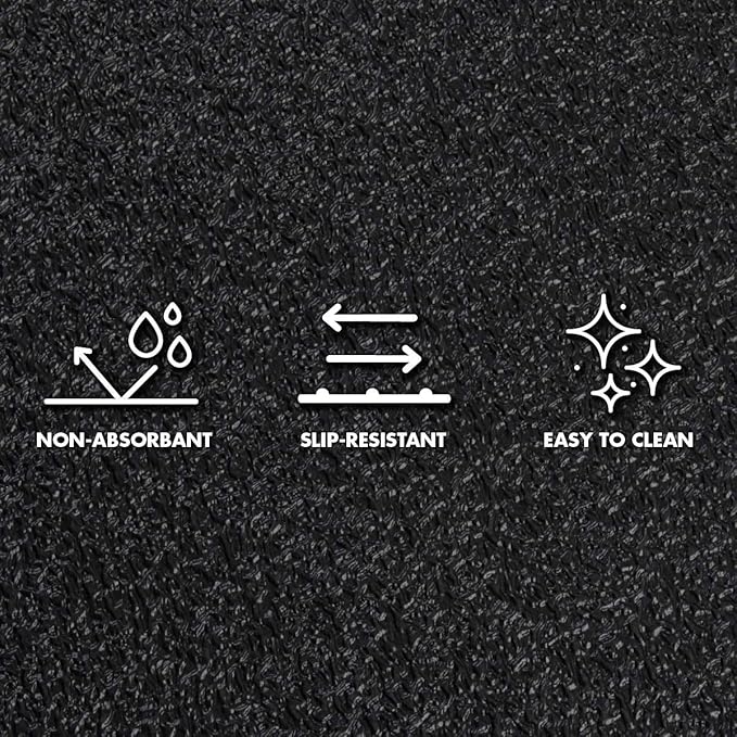 Exercise Equipment Mat for Under Treadmill, Rowing Machine, Elliptical Machine, Fitness Equipment, Home Gym Floor Protection, 30" x 66", Black