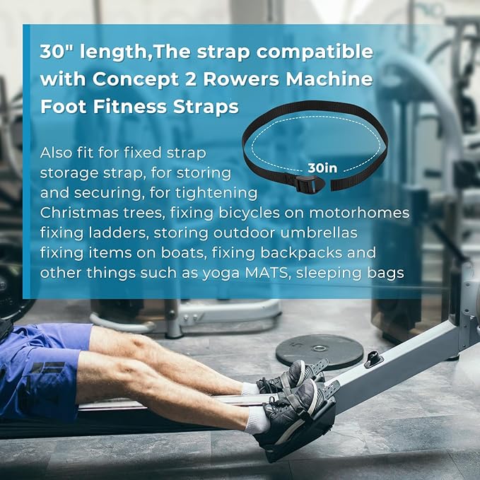 Rowing Machine Foot Straps Compatible with Concept 2 Rower (Models: D & E) Foot Strap Fitness Foot Straps Replacement Parts for Sunny Health Rowing Machine - 2 Pack