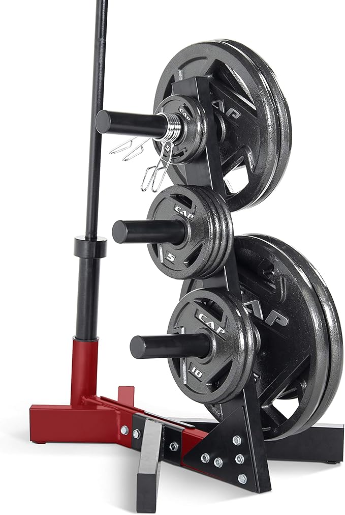 CAP Barbell Olympic Plate Tree Storage Rack, Multiple Colors