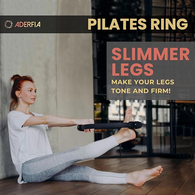 Pilates Ring Circle - 2Pack |14" Inch Fiberglass Pilates Home Equipment | Comfortable Padded Foam Handles | Ideal for Toning, Inner Thigh and Pelvic Exercises | Use at Home, Gym and Classes |