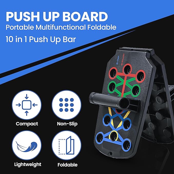 AHA Lifestyles Push Up Board, Portable Multi-Function Foldable 20 in 1 Push Up Stand For Home Gym, Strength Training Equipment, Push Up Handles for Perfect Pushups, Home Fitness for Men and Women