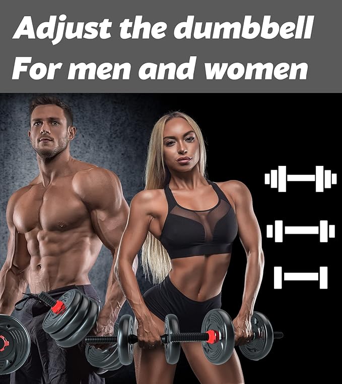 Adjustable Weights Dumbbells Set,20LBS 44LBS Barbell Weight Set for Home Gym,Dumbbells Set of 2 Hand Weights at Home,Push-up,Free Weight Set Fitness Exercise Workout Equipment for Man Women