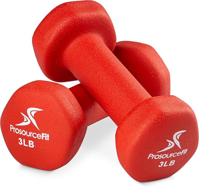 ProsourceFit Neoprene Dumbbell Coated for Non-Slip Grip, 4 lb