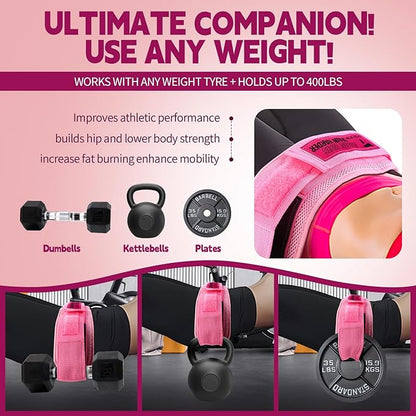 Hip Thrust Belt for Gym & Pilates,Booty Belt for Hip Thrust,Hip Belt Pad for Glute Bridge Butt Workout with Dumbbells Kettlebells for Lunges Reverse Squat