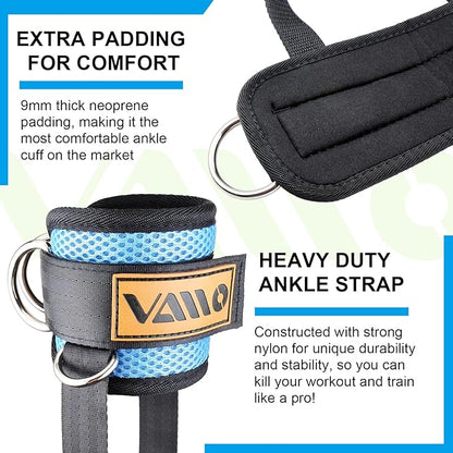 Ankle Straps for Cable Machines,Adjustable Comfort fit Neoprene, Reinforce Double D-Ring - Premium Ankle Cuffs to Improve Abdominal Muscles, Lift The Butts, Tone The Legs for Men & Women