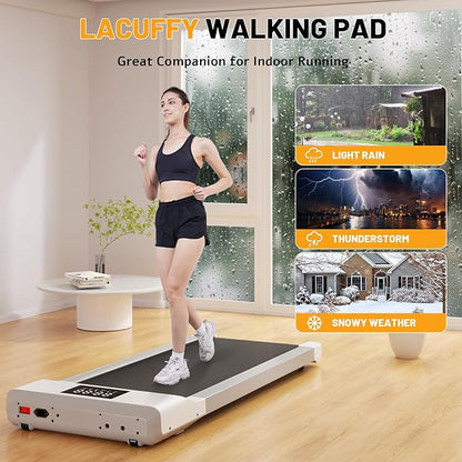 Smart Walking Pad, 2-in-1 Under Desk Treadmill for Home Office, Portable Walking/Jogging Machine with App & Remote Control, Fitness Data Recording