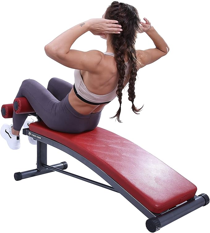 Finer Form Gym-Quality Sit Up Bench with Reverse Crunch Handle - Solid Ab Workout Equipment for Your Home Gym. More Effective than an Ab Machine or Ab Roller. Get Abdominal Gym Equipment Right in Your Home.