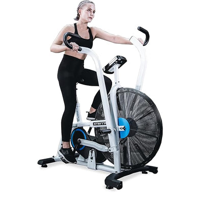 XTERRA Fitness Dual Action, Heavy Duty Air Bike, Ergonomic Design, Adjustable Padded Seat, Unlimited Levels of Resistance, Dual Action Handlebars