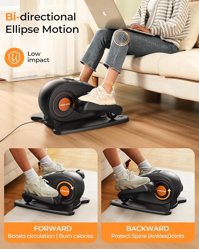 YOSUDA Under Desk Elliptical Electric,Ellipse Leg Exerciser for Seniors,Fully Assembled Seated Pedal Exerciser with Remote Control with Remote Control & 10 Adjustable Speeds