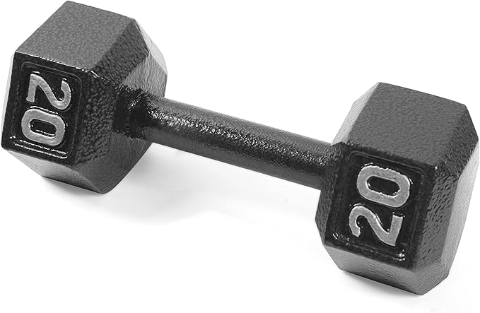 CAP Barbell Black Cast Iron Hex Dumbbell 5-120 LBs