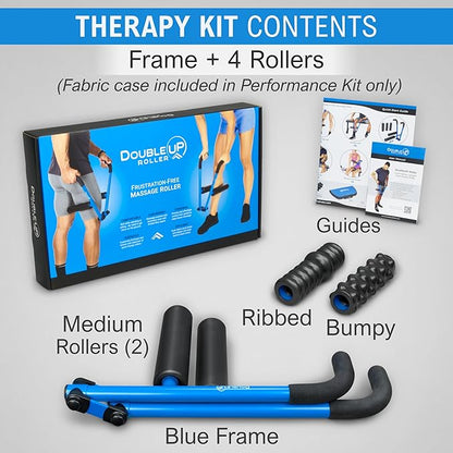 DoubleUP Roller Therapy Kit - Muscle Massager with Lever-Action Pressure Control and Quick-Change Rollers