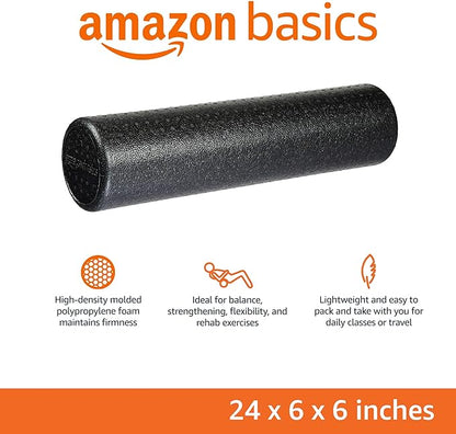 Amazon Basics High-Density Round Foam Roller for Exercise, Massage, Muscle Recovery