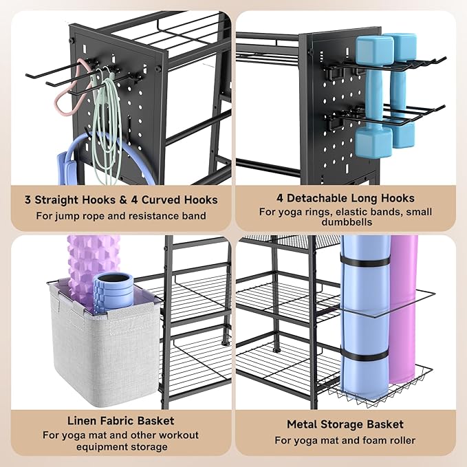 Dumbbell Rack, Home Gym Storage for Dumbbells Kettlebells