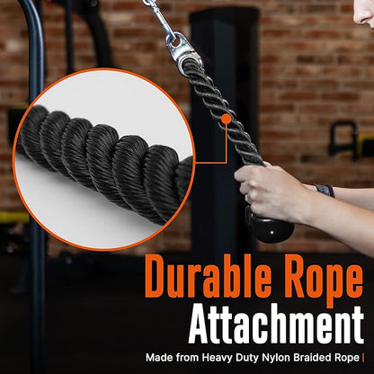 SQUATZ Triceps Rope Cable Attachment - Machine Pulldown