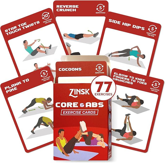 Abs and Core Exercise Cards – 75+ Workout Cards to Help Build Core Strength, Stability, Outdoor, Work from Home Fitness Workout