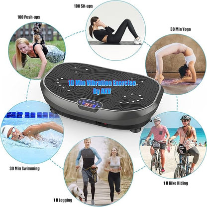 AXV Vibration Plate Exercise Machine Whole Body Workout Power Vibrate Fitness Platform Vibrating Machine Exercise Board for Weight Loss Shaping Toning Wellness Home Gyms Workout