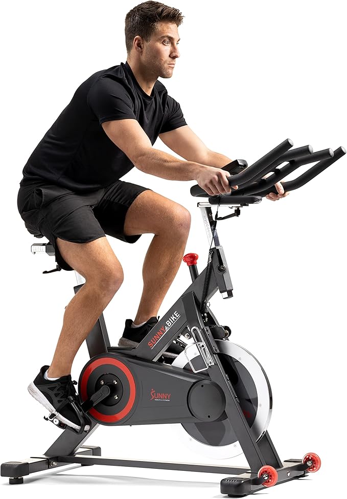 Sunny Health & Fitness Magnetic Belt Drive Indoor Cycling Bike With Optional SunnyFit® App Connectivity