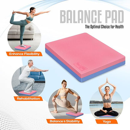 Yes4All Upgraded Size Foam Pad for Exercise, Nonslip Foam Balance Pad Physical Therapy, Yoga & Stability Training Balance Mat