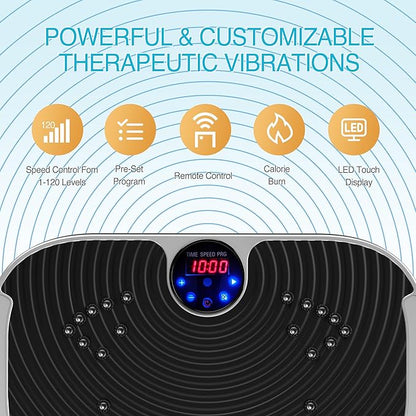 Vibration Plate Exercise Machine Whole Body Workout Vibrate Fitness Platform Lymphatic Drainage Machine for Weight Loss Shaping Toning Wellness Home Gyms Workout