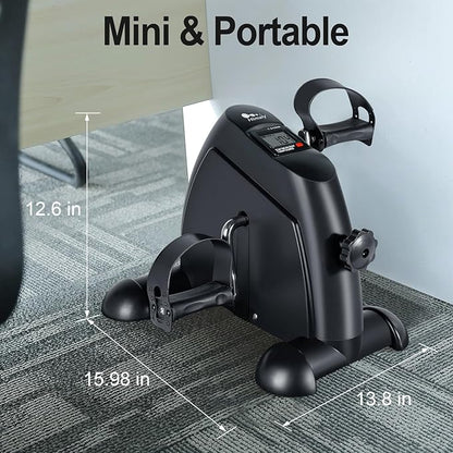 Mini Exercise Bike, himaly Under Desk Bike Pedal Exerciser Portable Foot Cycle Arm & Leg Peddler Machine with LCD Screen Displays