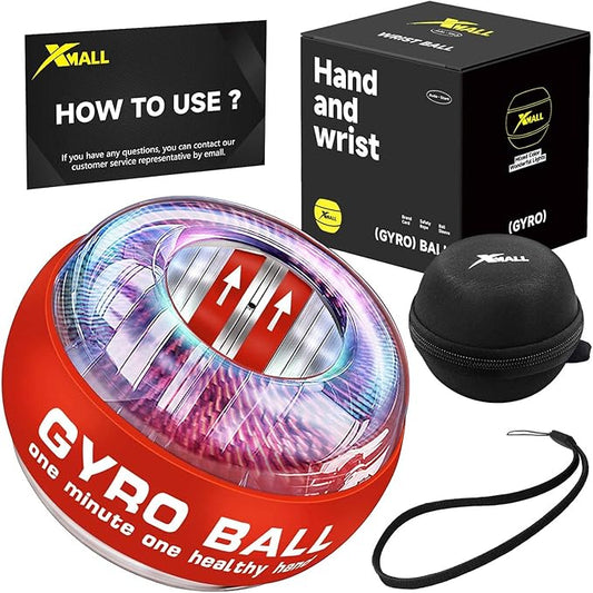 XMALL Wrist Power Gyro Ball, Hand Forearm Strengthener, Wrist Trainer, Auto-Start Colorful Lighting