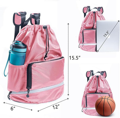 Swim Bag Beach Backpack Sports Drawstring Backpack - Gym Bag - Kids Swim Backpack Mens Beach Bag, Workout Bag