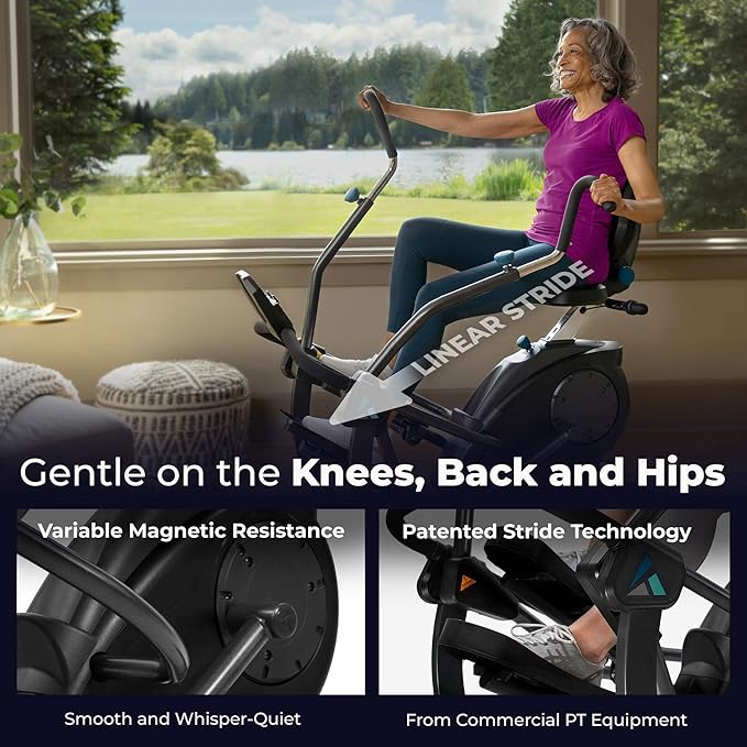 FreeStep LT3 Recumbent Cross Trainer Stepper-Zero-Impact Exercise w/Patented Physical Therapy Stride Technology, Whisper-Quiet, Free App w/Trainer-Led Workouts