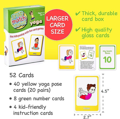 Yoga Cards for Kids - Fun Yoga Pretzels for a Yoga Kid, Yoga Exercises Cards & Kids Yoga Cards, Play Yoga Games for Children & Memory Yoga Game, Yoga Games for Kids, Yoga Preschool - Kids Meditation.