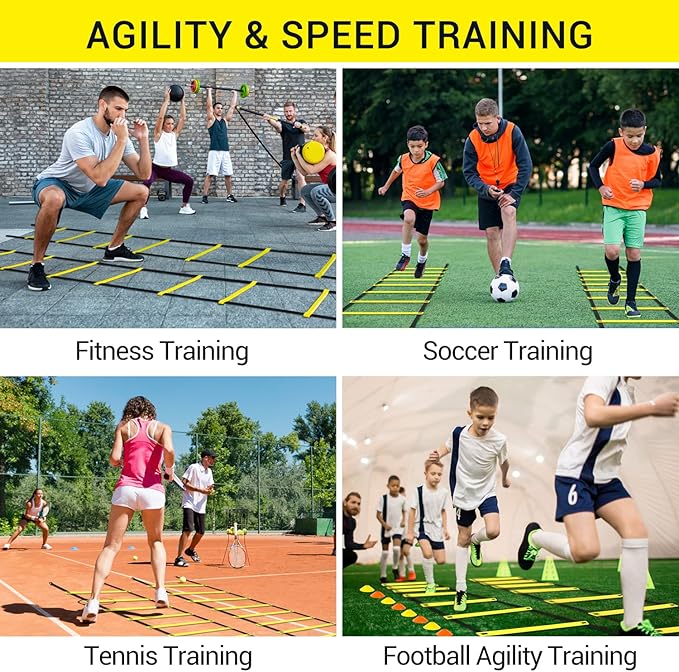 Ohuhu Agility Ladder Speed Training Set 2 Pack 20ft 12 12 Rung