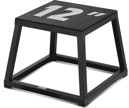 Yes4All Metal Plyometric Box with 550lbs Capacity, Pre-Assembled, Plyo Box Jump Platforms, Step Up Box for Workout Home Gym