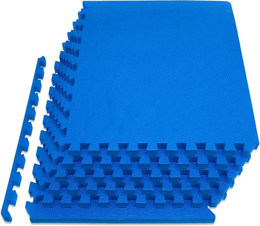 ProsourceFit Extra Thick Puzzle Exercise Mat ¾” and 1", EVA Foam Interlocking Tiles for Protective, Cushioned Workout Flooring for Home and Gym Equipment