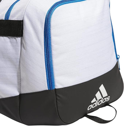 adidas Unisex Adult Defender 4 Medium Duffel Bag, Two Tone White-Clear Onix/Bright Royal Blue/Black, One Size