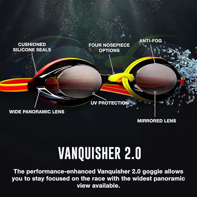 Speedo Unisex-Adult Swim Goggles Mirrored Vanquisher 2.0