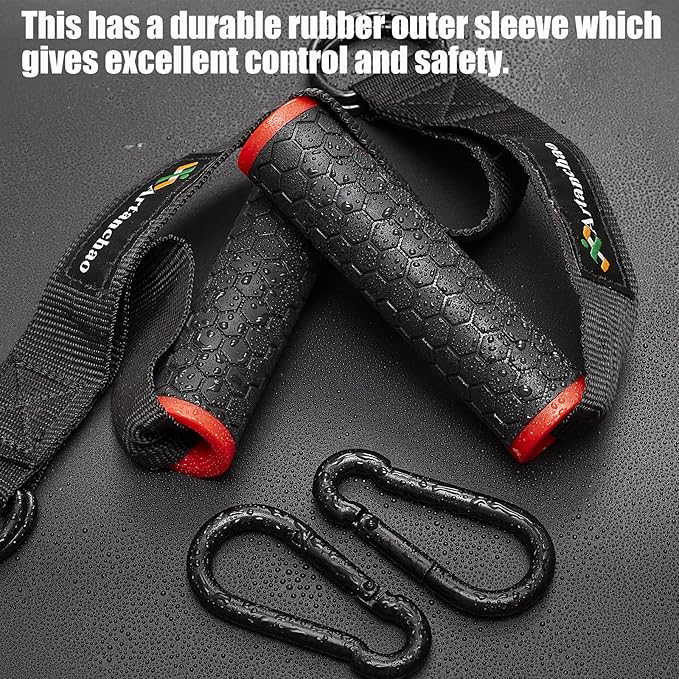 Cable Handles Gym Equipment - Extremely Comfortable Rubber Cable Machine Handle Attachments for Gym - Ultra Heavy Duty Exercise Resistance Band Handles Grip with Double D Rings