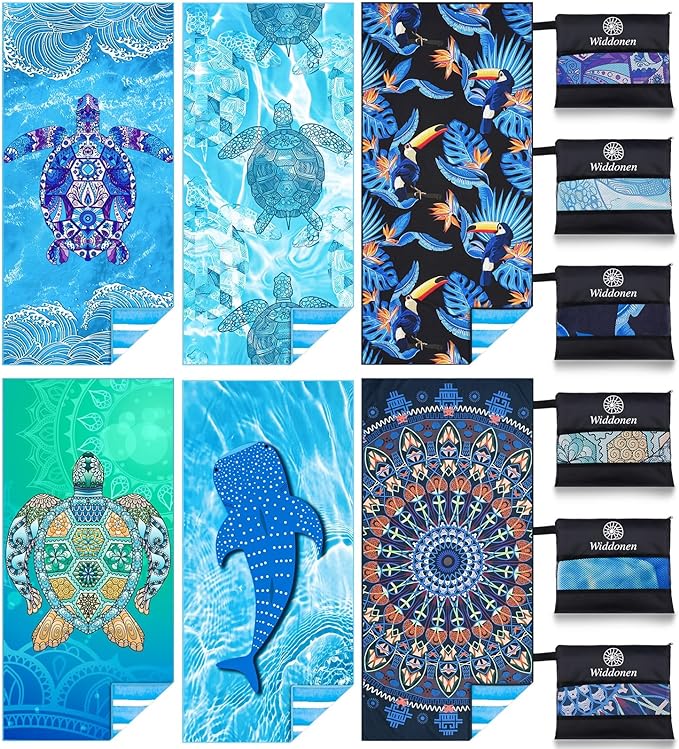 Microfiber Lightweight Beach Towel Sand Free Quick Dry Absorbent Thin Compact Towels for Swimming Pool Camping Beach Accessories Large Easy Pack Travel Things for Vacation Essentials Gift Adult