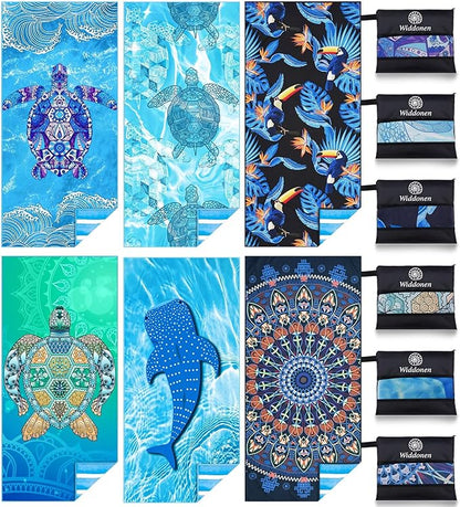 Microfiber Lightweight Beach Towel Sand Free Quick Dry Absorbent Thin Compact Towels for Swimming Pool Camping Beach Accessories Large Easy Pack Travel Things for Vacation Essentials Gift Adult