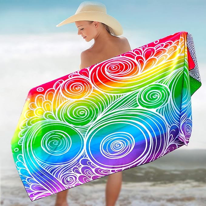 Elite Trend Microfiber Beach Towel - Extra Large 78x35 Inch Sand Free Quick Dry Towel for Travel, Swimming, Pool, Yoga, Hiking, Camping – Lightweight Fast Drying Microfiber Towel Compact for Adults