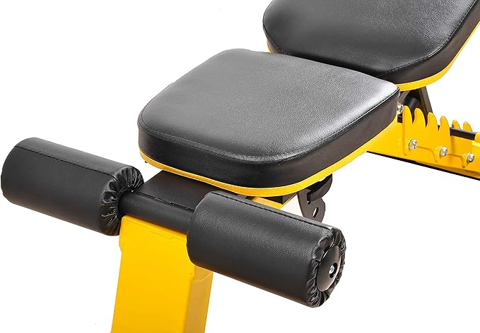 Signature Fitness Heavy Duty Adjustable and Foldable Utility Weight Bench for Upright, Incline, Decline, and Flat Exercise