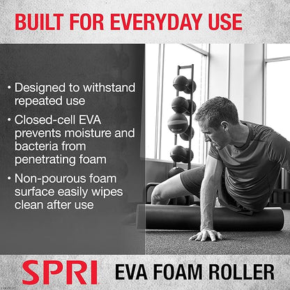 SPRI Foam Roller High Density Closed Cell EVA Foam (Available in 12 & 36-Inch Lengths)