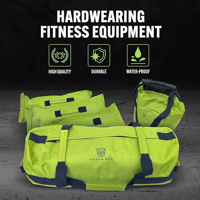 Sandbags for Working Out - Adjustable Sand Bags for Weight Training, Heavy Duty Equipment - 1 Outer Workout Sandbag, 3 Inner Sandbags, and 1 Soft Kettlebell