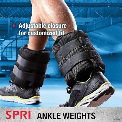 SPRI Adjustable Ankle Weights - Walking Weights for Strength Training Exercises, Resistance Endurance Workouts, General Fitness - For Strengthening & Toning Lower Body