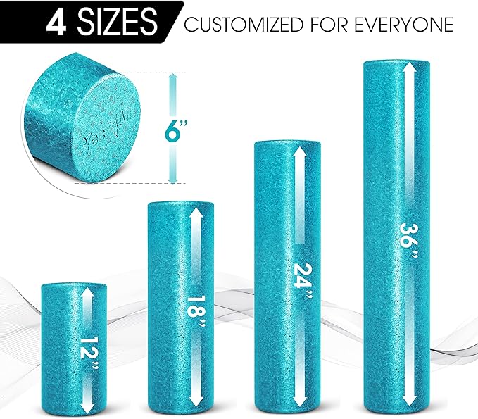 Yes4All High-Density Foam Roller for Back Pain Relief, Yoga, Exercise, Physical Therapy, Muscle Recovery & Deep Tissue Massage - 12, 18, 24, 36 inch