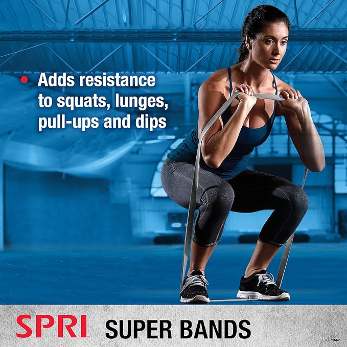 SPRI Superbands - Resistance Band for Assisted Pull-ups, Core Fitness, and Strength Training Resistance Exercises - Versatile Tool for Flexibility, Stamina, and Balance - 0.5", Orange