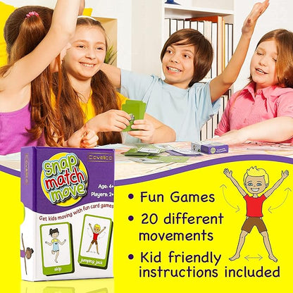 Exercise Cards for Kids - Kids Exercise Equipment for Indoors & Exercise Games for Kids, PE Teacher Supplies for Classroom Exercise & Recess Equipment, Kids Fitness Equipment, Adapted PE Equipment