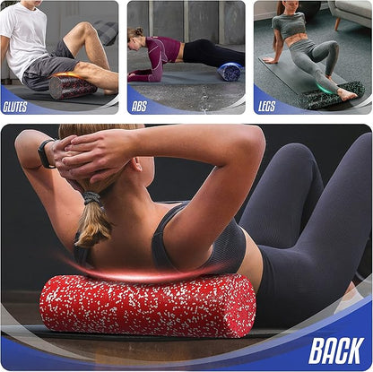 Yes4All High Density Foam Roller for Back, Variety of Sizes & Colors for Yoga, Pilates - Blue Speckled - 36 Inches