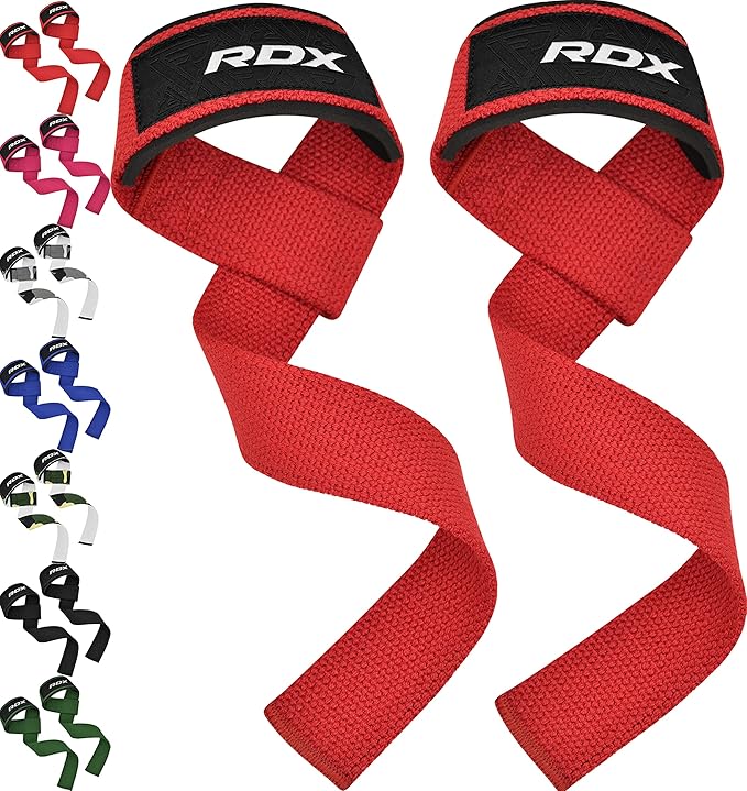 RDX Lifting Wrist Straps for Weightlifting, 5MM Neoprene Padded Anti Slip 60CM Hand Bar Support Grips, Strength Training Equipment Heavy Duty Workout Bodybuilding Powerlifting Gym Fitness, Men Women