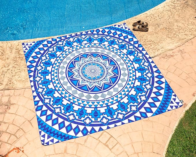 Elite Trend Microfiber Beach Towel - XXL 72x72 Inch Sand Free Quick Dry Towel for Travel, Swimming, Pool, Yoga, Hiking, Camping – Lightweight Fast Drying Microfiber Towel Compact for Adults