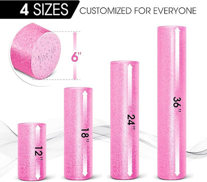 Yes4All High Density Foam Roller for Back, Variety of Sizes & Colors for Yoga, Pilates - Fuschia Rose - 18 Inches