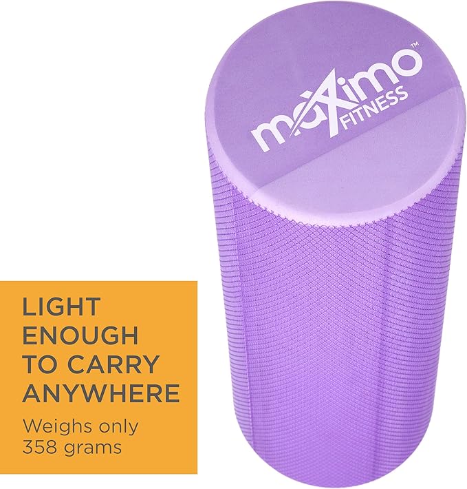 Maximo Fitness Foam Roller - 18" x 6" High Density Exercise Roller for Trigger Point Self Massage, Muscle and Back Roller for Fitness, Physical Therapy, Yoga and Pilates, Gym Equipment, Purple