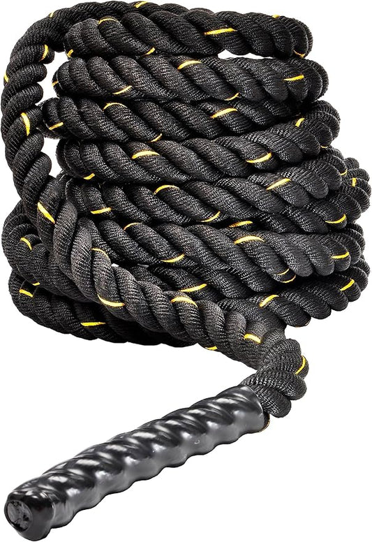 Battle Rope 1.5Inch 2 Inch Diameter Poly Dacron 30 FT, 40 FT, 50 FT Length, Heavy Ropes for Home Gym and Workout